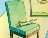 Original ACEO Painting -- Sunbeam chair