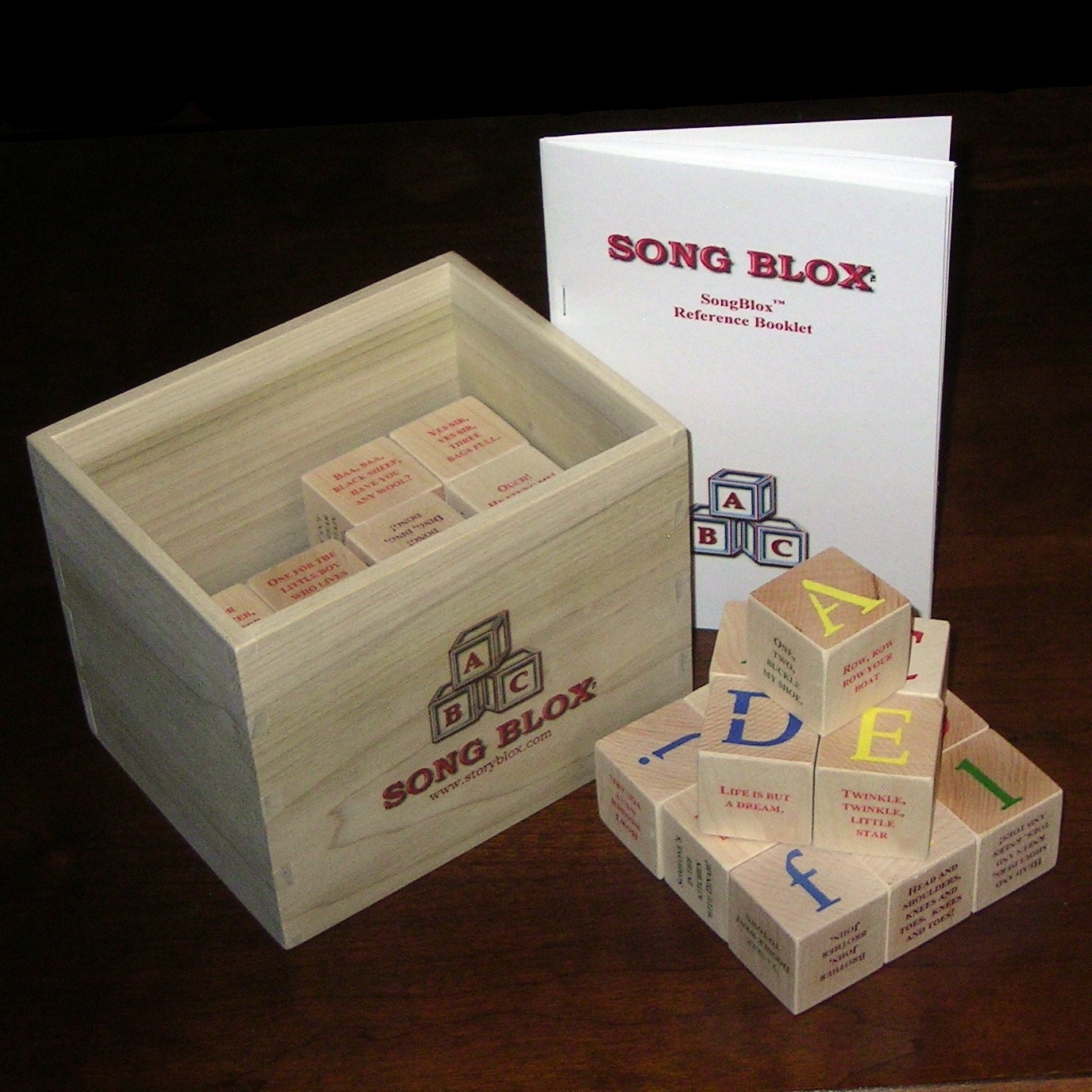 SongBlox - 36 Wooden Alphabet Blocks - 31 Classic Childrens Songs