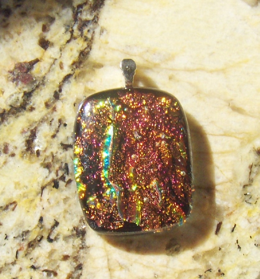 Fire Fused Dichroic Glass Pendant