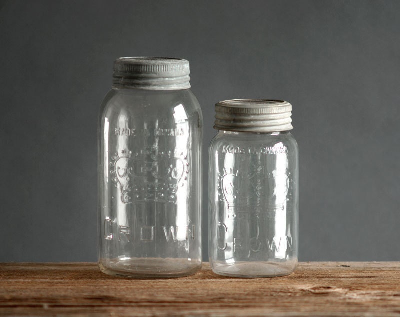 Vintage Mason Jar Collection - Crown, Ball, Mid Century, Modern, Retro, Kitchen