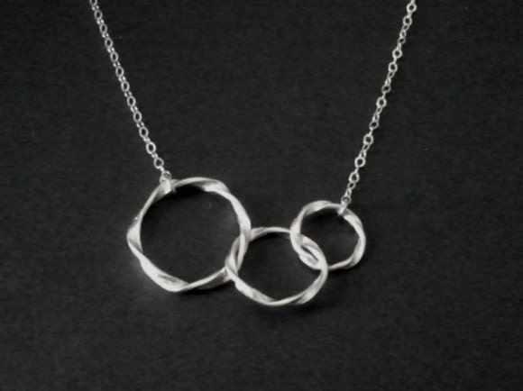 Eternity love Triple Circle Necklace - Best Friends Gift, Birthday Gift - Also Available in Gold