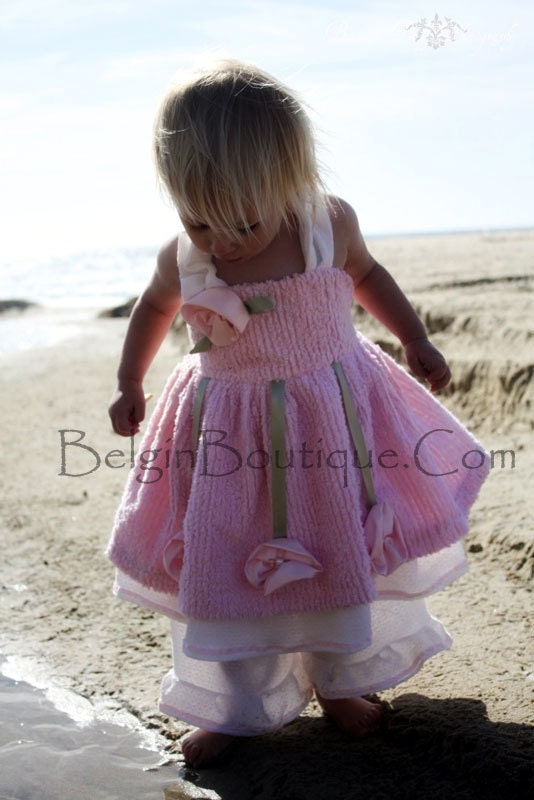 Pageant Easter Shabby Chic Rose VIntage Chenille custom 3/6m 9m 12m 18m 2T 3T 4 5 6 7 8 9 10 yrs BelginBoutique.Com