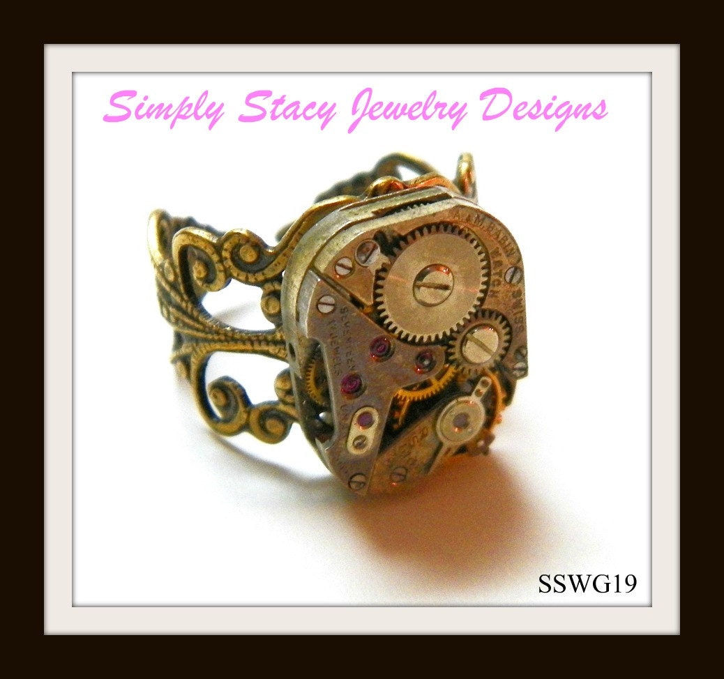 Seventeen Jewels Watch Guts Ring - Steampunk - SSWG19