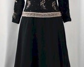 Style 2096LS / Black Evening Dress/ Long Sleeve Petite Gown / Darius Cordell Fashion Ltd.