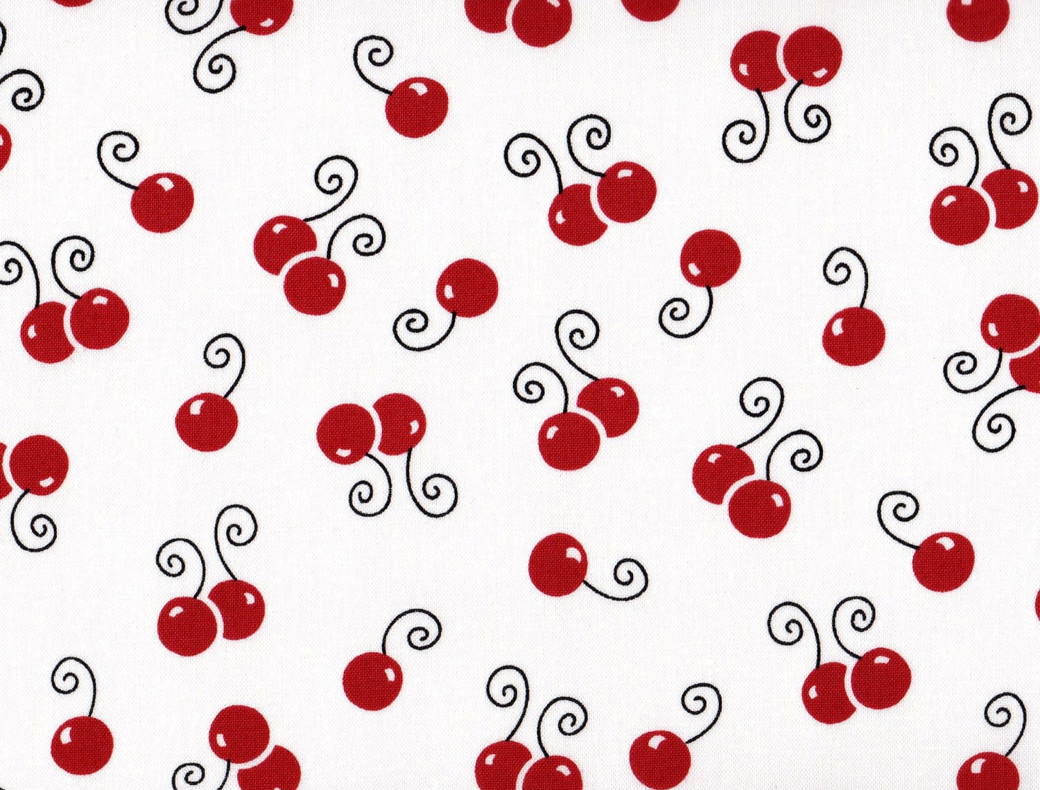 Cherry Fabric, Red and White Cherry Fabric, Bake Shop, Blank Quilting, 1 yard fabric - thebusybeequilting