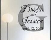 Vinyl Wall Lettering Quote Words Wedding Personalized Save the Date Monogram