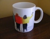 Coffee Mug with Margarita Time-The Girlfriends-Original Watercolor of Women Friends-Bridal Party