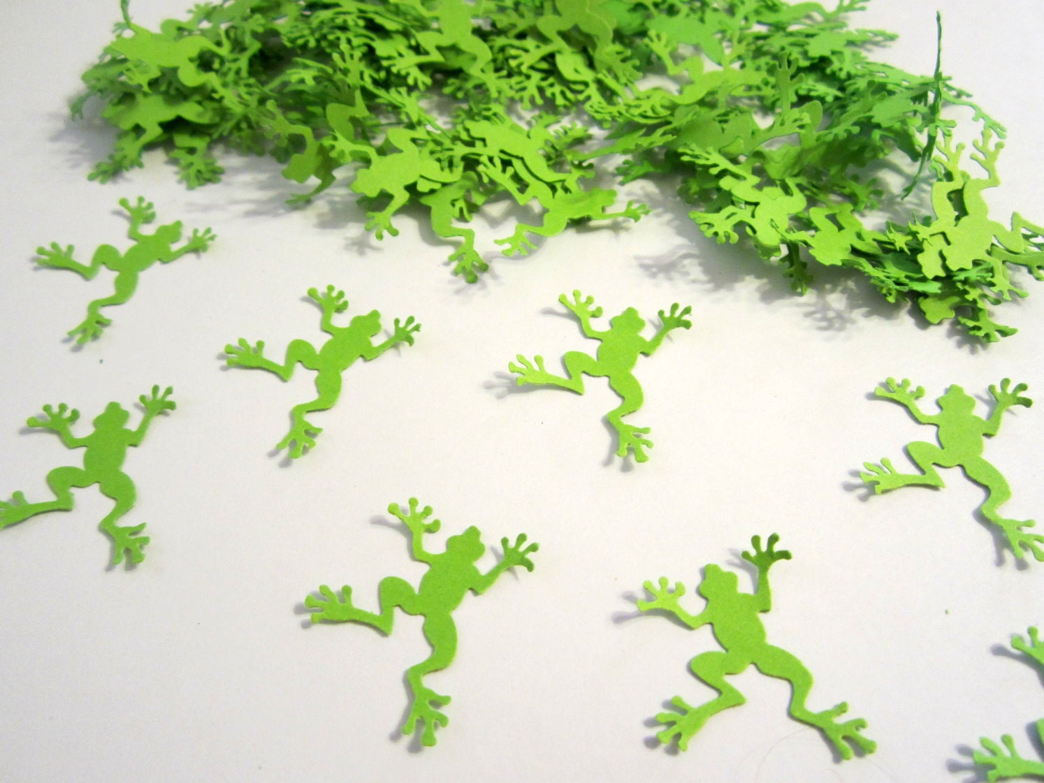 100 Lime Green Tree Frog Paper Piecing Embellishments Confetti Cutouts Table Scatter