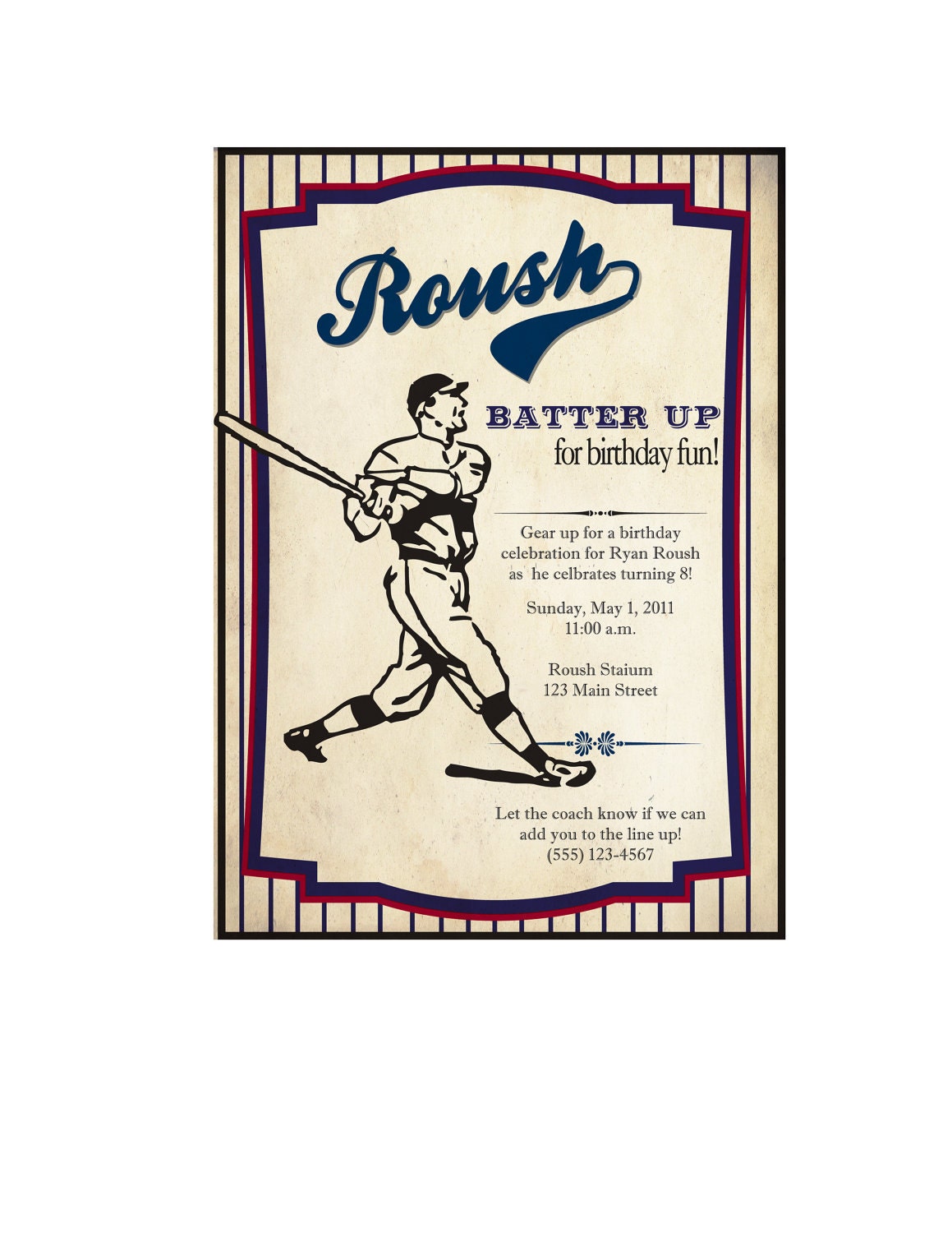 Vintage Styled Baseball Invitation