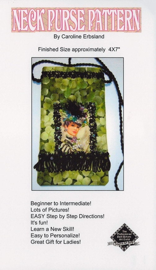 Victorian Neck Purse PATTERN By Caroline Erbsland Signed