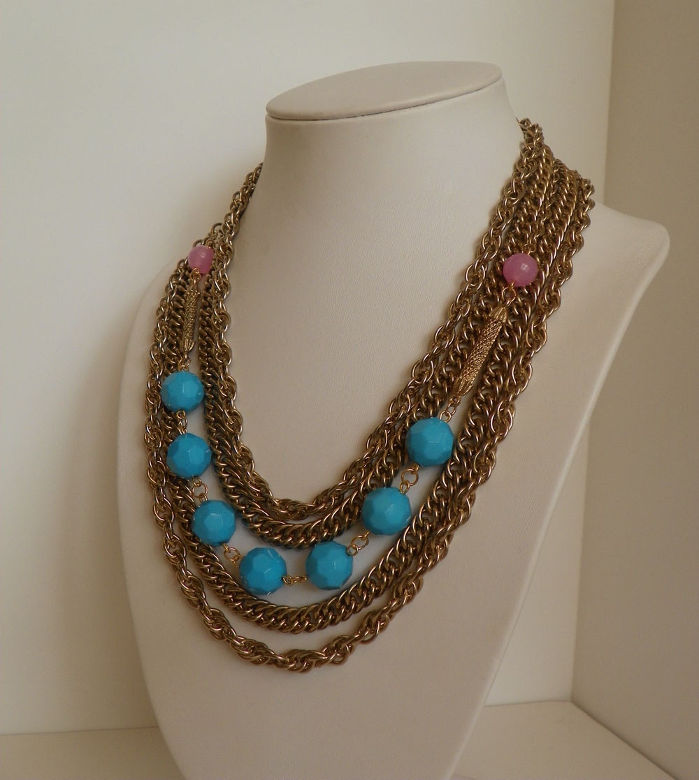 Vintage Kramer of New York Mutistrand Chain Necklace - Revamped Vintage