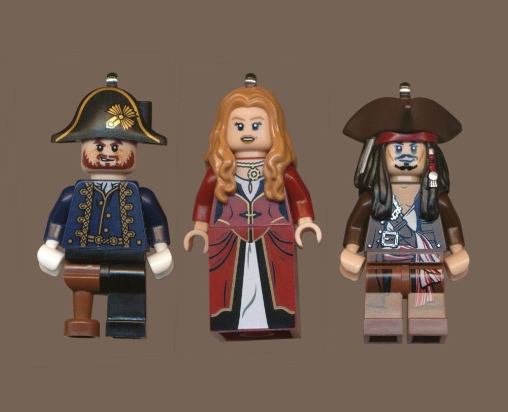 Pirates of the Caribbean Lego tie tack pin set