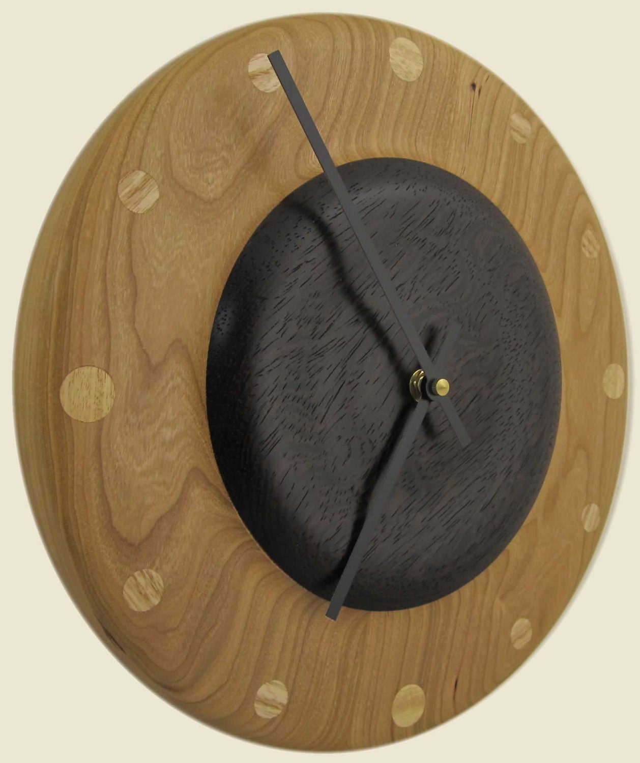 30% off Natural wood grain wall clock of Cherry and Wenge