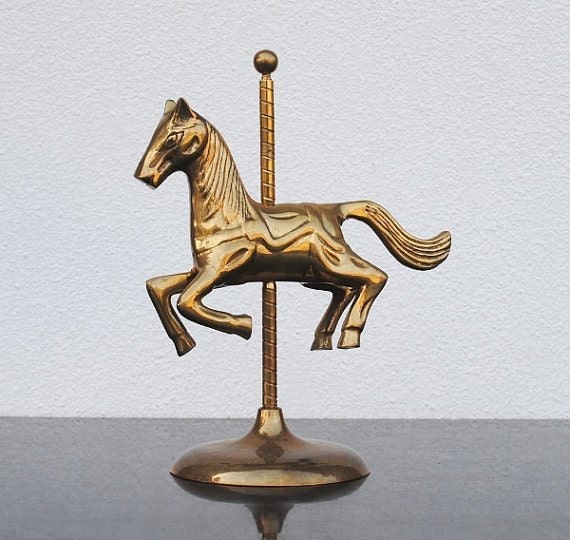 Vintage Brass Horse Carousel Merry Go Round Horse Figurine - vintageeclecticity Vintage Brass Horse Carousel Merry Go Round Horse Figurine - vintageeclecticity