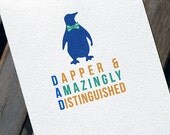 Penguin Birthday Card Fathers Day Card for Dad