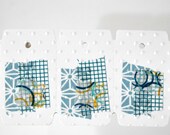 13 Embossed Washi Tape Tags Blue
