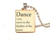 DANCE  Vintage dictionary definition  scrabble tile  pendant , Dance pendant , dance necklace