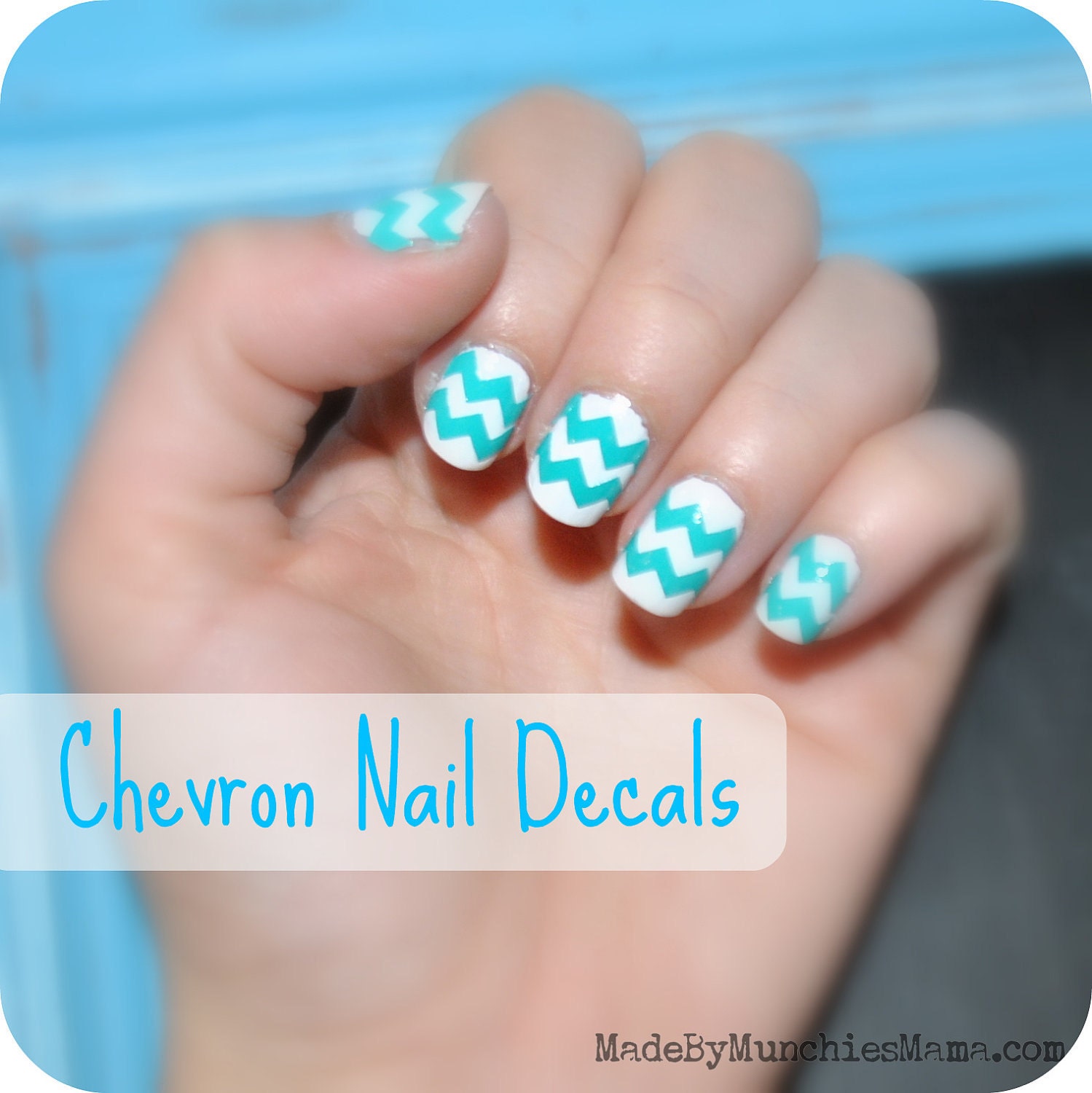 1 Sheet of 44 Chevron Nail Decals (You Pick the Color) - MadeByMunchiesMama