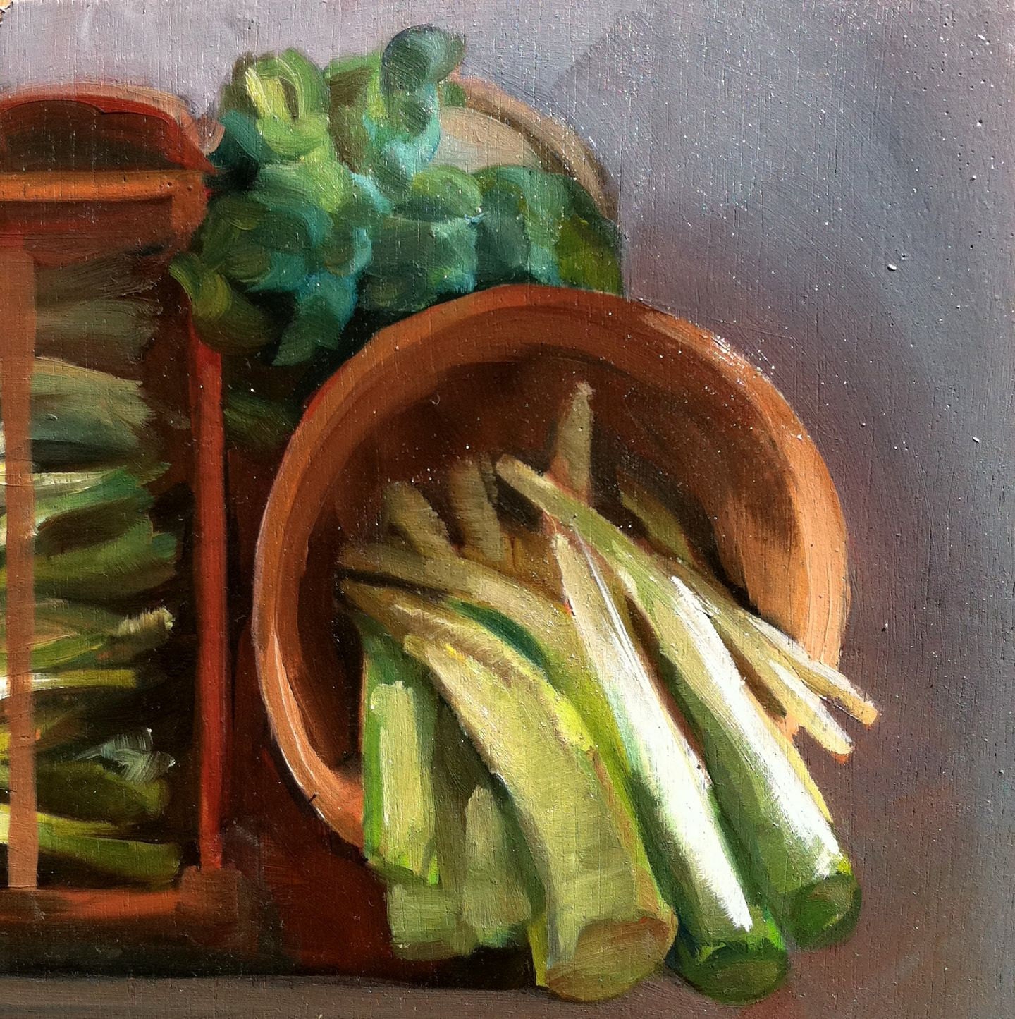 Leila's, 1st week of March, 1 of 3, 2012, oil on wood, 19x19 cm