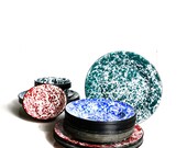 Vintage Granite Spatterware Enamel Luncheon Plate