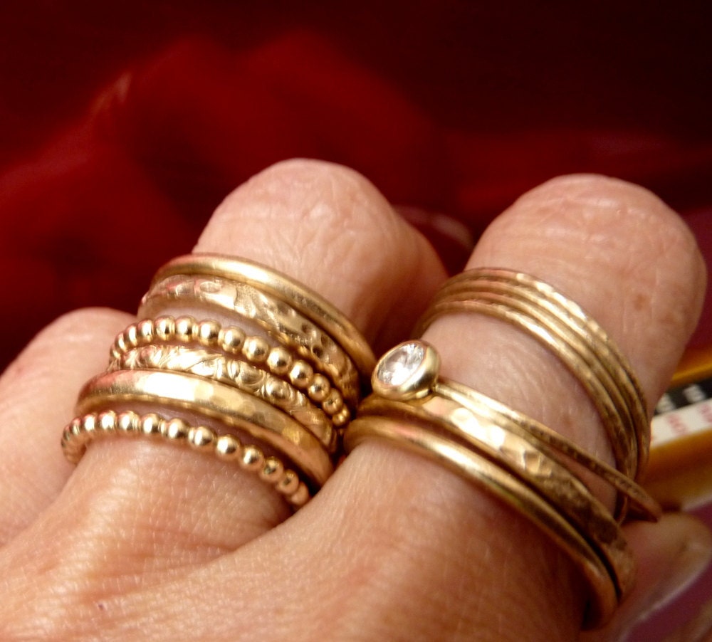 Modern Stackable Gold Ring Handmade - Free Shipping On Orders Over 100 USD