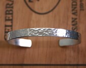 Hammered silver cuff bracelet