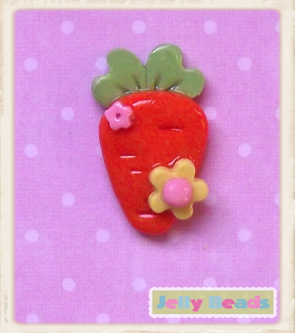 1 Fancy Carrot bead/charm/bow center