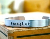 Silver hand stamped bracelet cuff - personalized bracelet