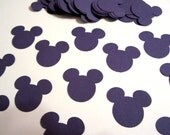 100 Mickey Ears DARK PURPLE Paper Piecing Embellishment Confetti Cutouts Table Scatter Cupcake Toppers
