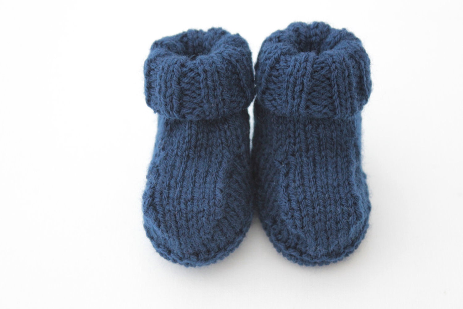 Knitted Blue Booties, Baby Boy, 0-3 months