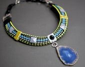 Neon Agate Statement Piece Choker Necklace