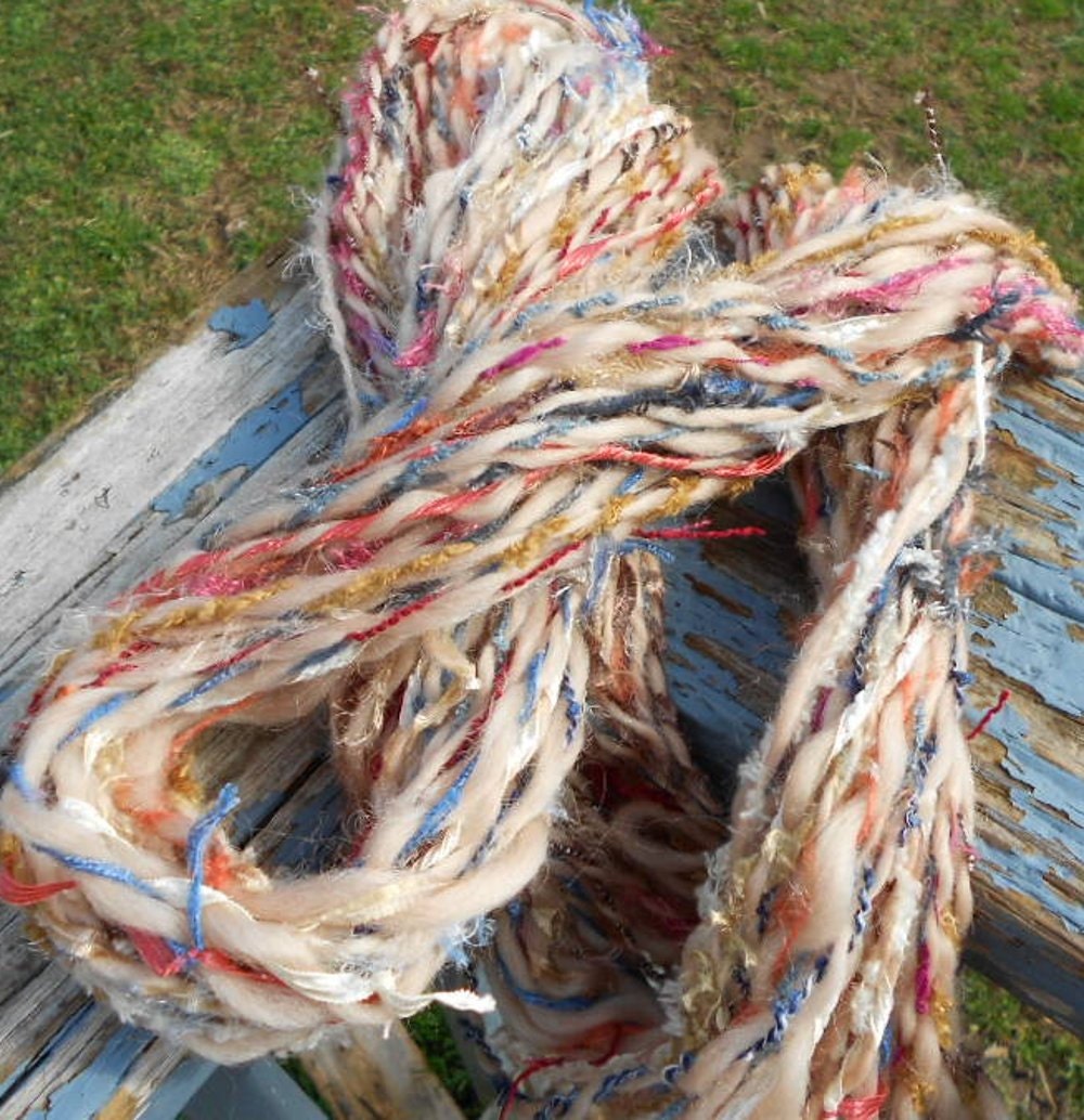 Handspun Yarn, Handspun Art Yarn, Mocha Spumoni, Wool Yarn, Bulky Yarn