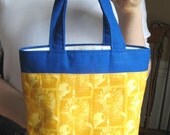 Small Sunflower Tote Summer Girl Teen Bag Blue Golden Yellow