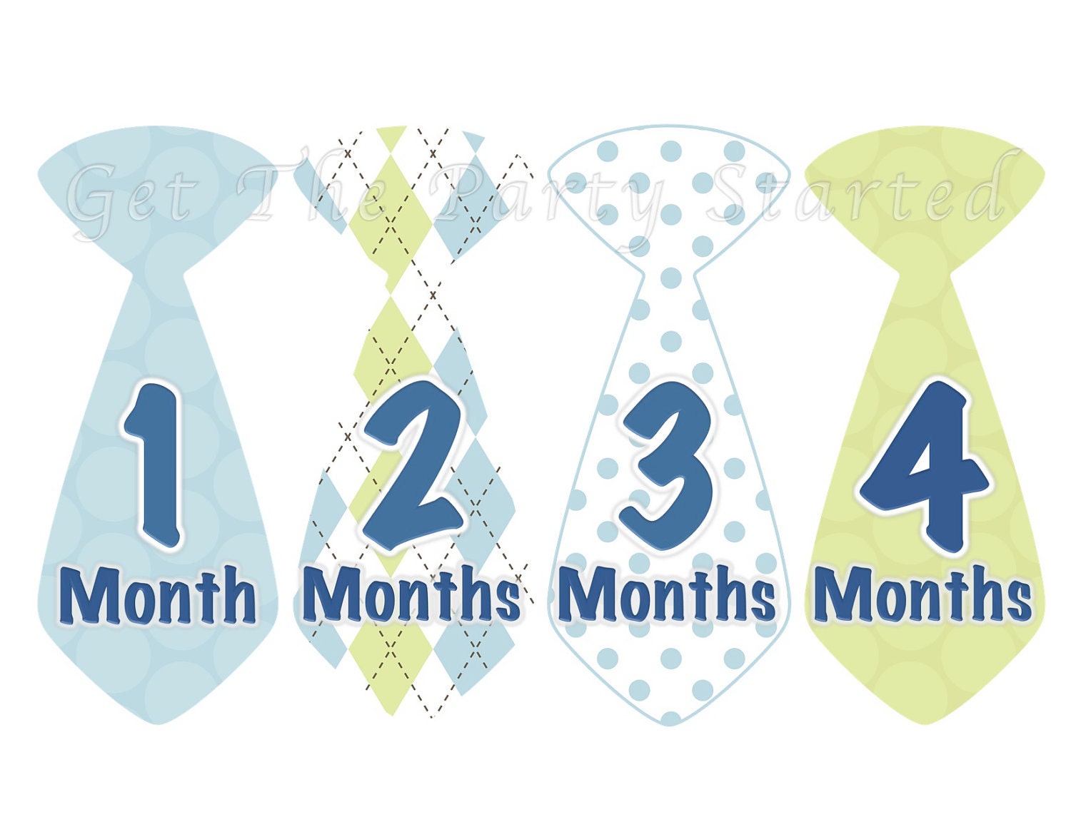 Baby Month Stickers Baby Boy Monthly Onesie Stickers Blue Green Argyle Preppy Sticker Tie Month Stickers Baby Shower Gift Photo Prop Bobby