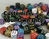 Custom Dice - Choose Your Own Colors - Any colors with colored rhinestone pips.  Made to order.