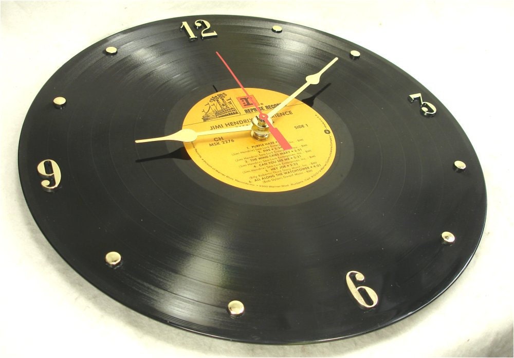 JIMI HENDRIX Recycled Vinyl Record Wall Clock - Smash Hits