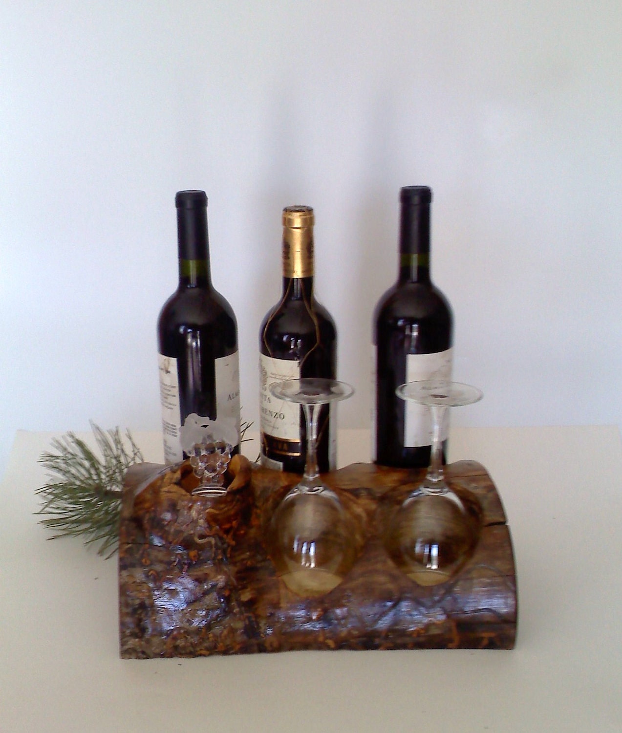 Aspen Bar top wine rack gift set