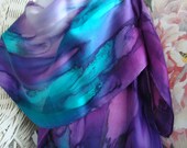 Hand Dyed Northern Lights Hand Dyed Silk Scarf