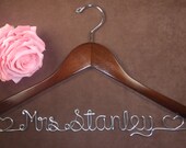 Hanger Deluxe with Hearts, Personalized Custom Bridal Hanger, Brides Hanger, Bride, Name Hanger, Wedding Hanger, Personalized Bridal Gift