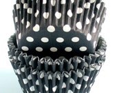 Polka Dot Muffin Cases Black 36 in pack