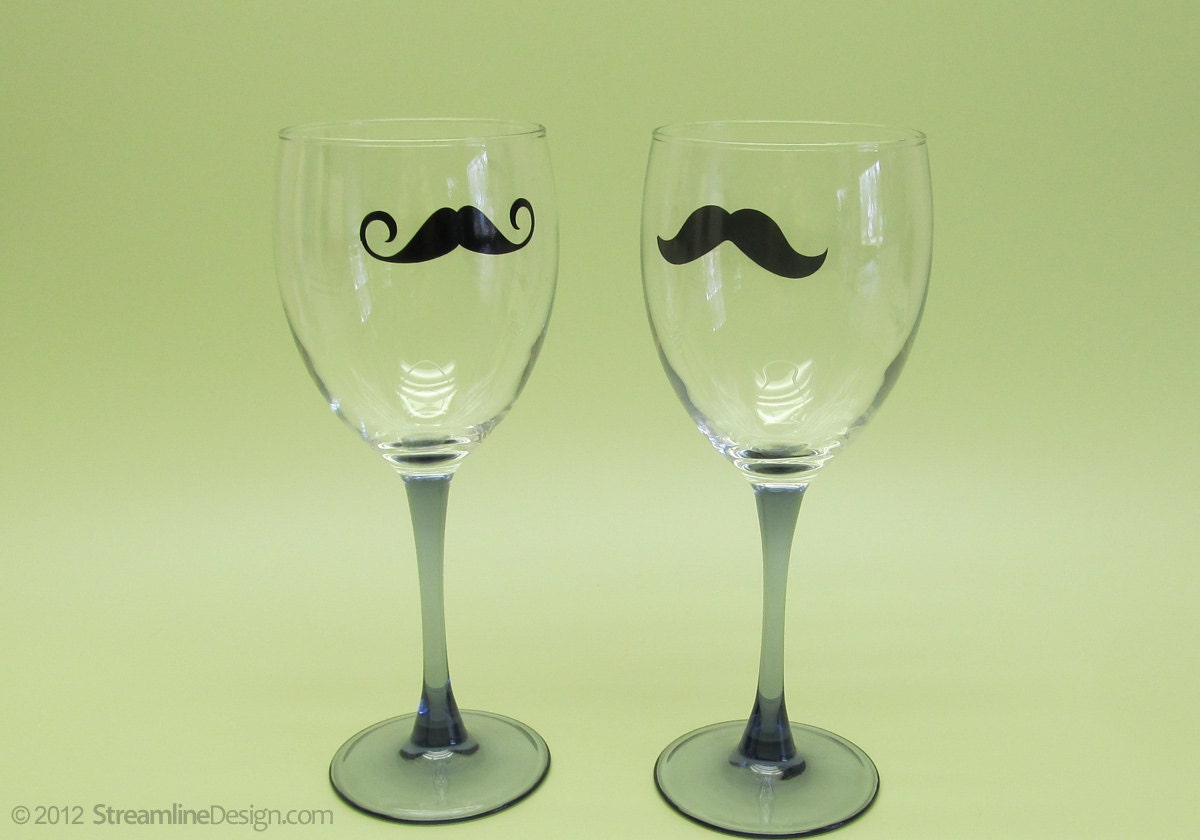 Mustache 6 Pack, Vinyl Sticker / Decal Set of 6 Different Styles - FREE SHIPPING