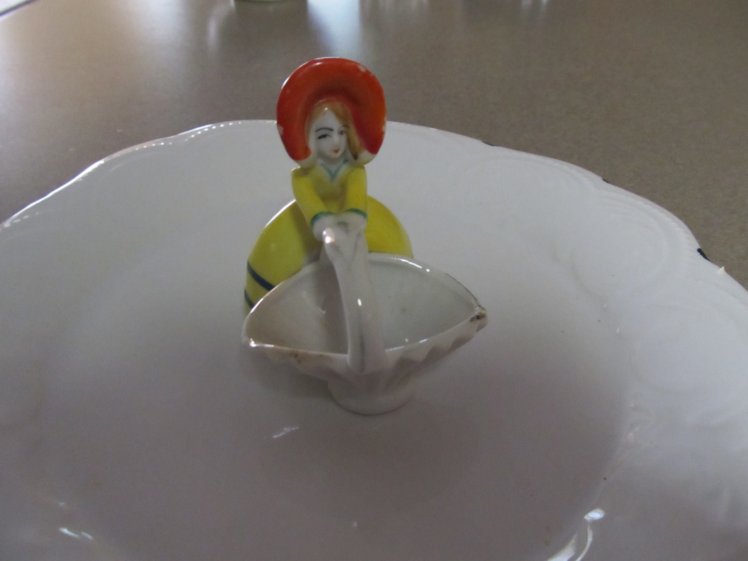 Little Girl with Basket  Fifties Porcelain Import