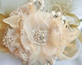 Vintage Inspired Fascinator, Bridal, Wedding, Hair Flower, Fascinator, Wedding Hair Accessories, Bridal Hair Accessories