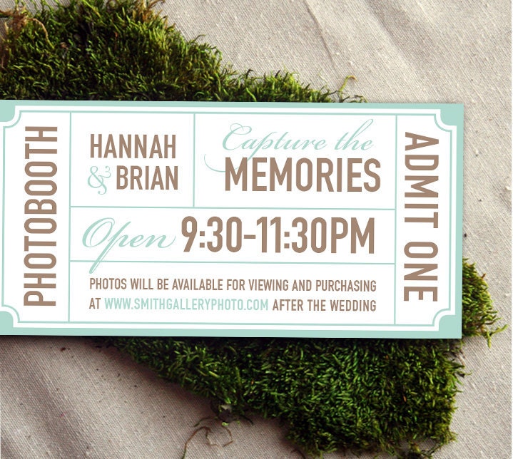 Wedding Photobooth Ticket