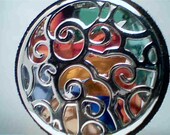 Genuine rare colors beach sea glass mixed double sided pendant handmade necklace
