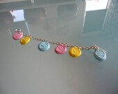 Sweet hearts polymer clay bracelet /  candy love hearts..FREE GIFT
