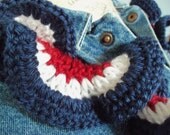 Ruffled Scarf - Silky Red, White, and Blue