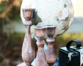 Set of 3 Custom Distressed Candle Holders. Great for Home Decor, Rustic Cabin Theme And A Great Reception Centerpiece Decoration - Item 1336