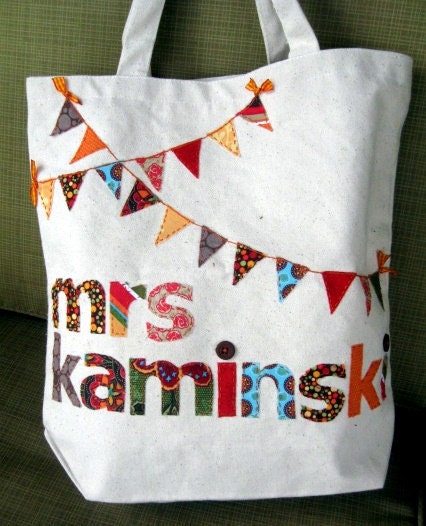 Scrappy Personalized Canvas Bunting Bag