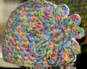 Newborn - Hand Crocheted Hat with Flower